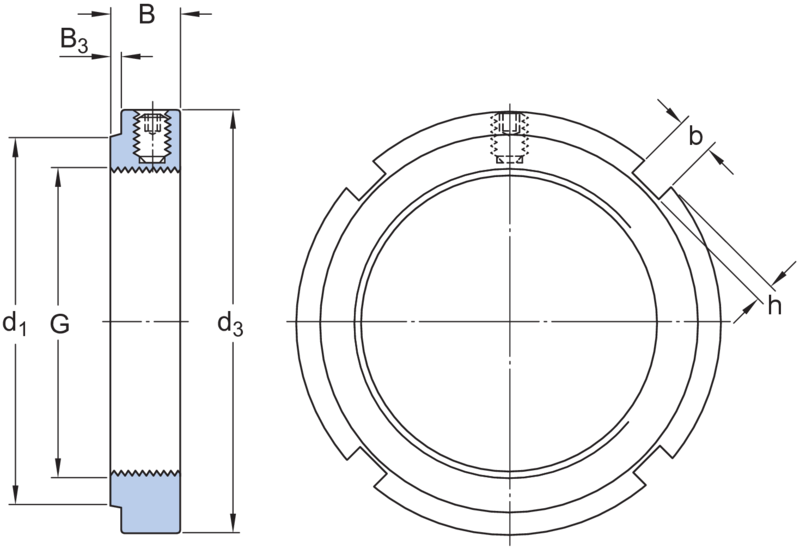 Lock nuts with integral locking - KMFE 10