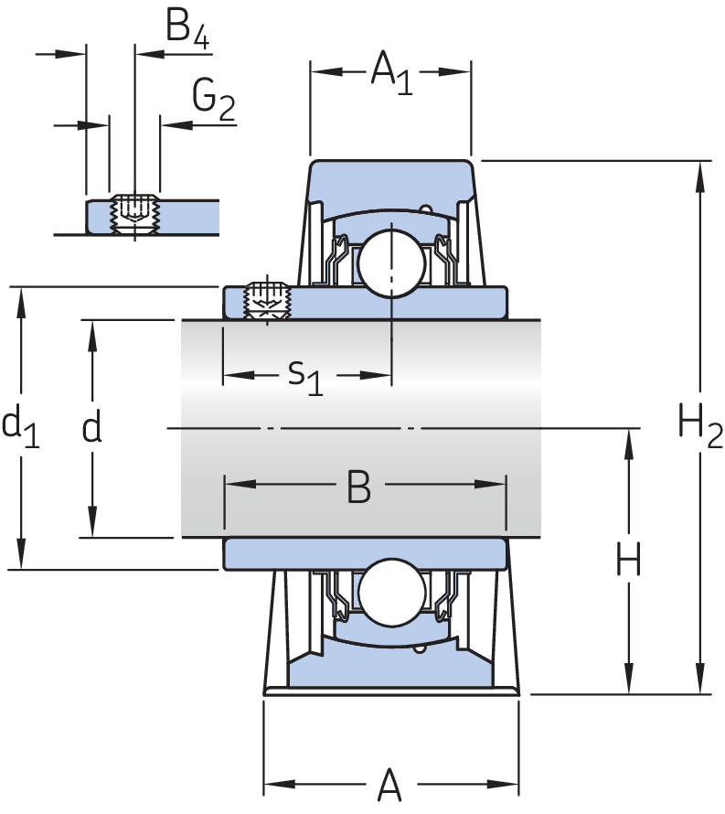 Ball bearing plummer block units, for high temperature applications ...