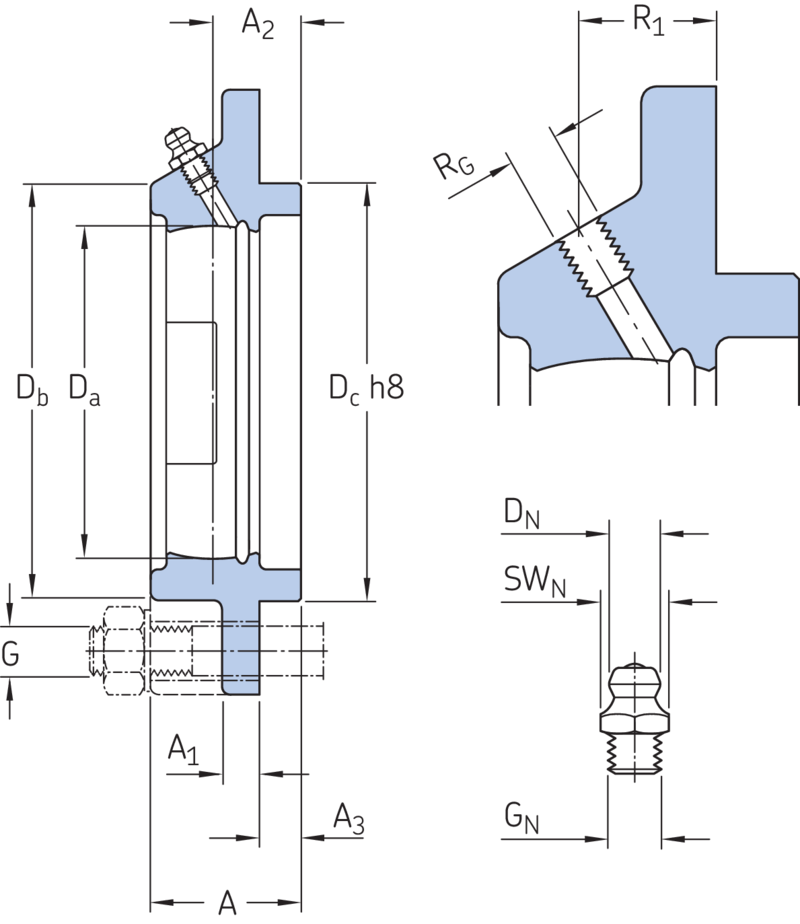 Round and triangular flanged housings for insert bearing - FYC 508