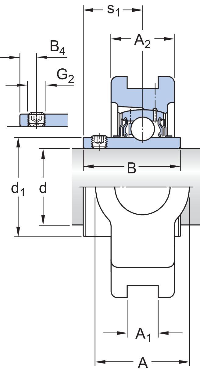 Ball bearing takeup units TUJ 60 TF