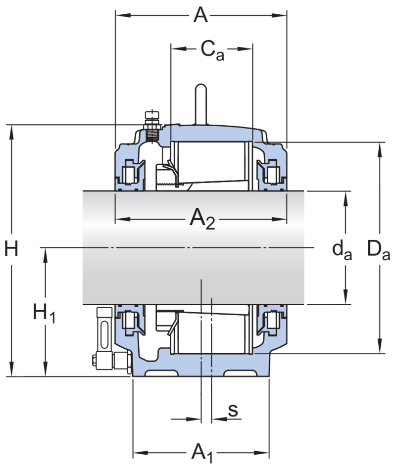 Split plummer block housings, large SNL series for bearings on an ...