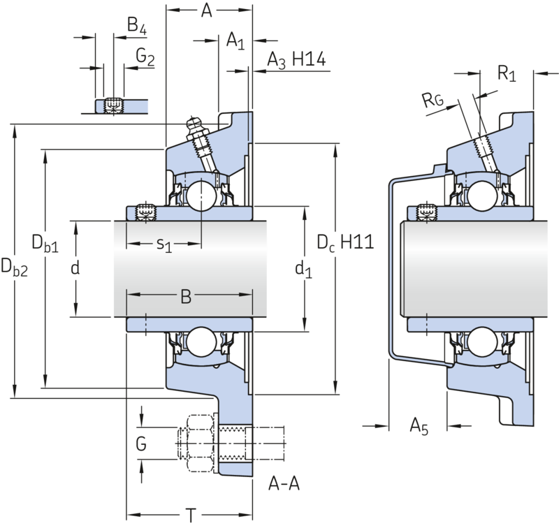 Y-bearing square flanged units - FY 40 TR