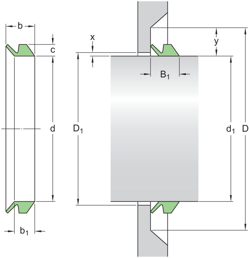 V-ring seals, globally valid - 75 VS V