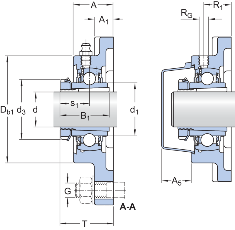 Ball bearing square flanged units - UKF 213/H