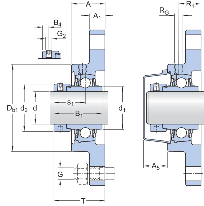 Ball bearing oval flanged units - F2B 102-WF